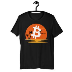 black Bitcoin Tropical Sunset T-shirt