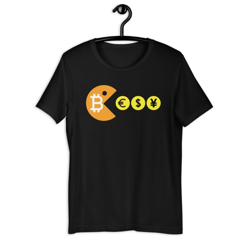 black Bitcoin Pac-Man T-shirt