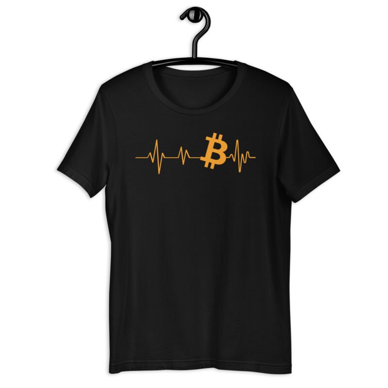 Black Bitcoin Heartbeat T-Shirt