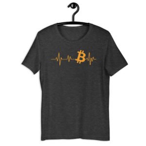 Grey Heather Bitcoin Heartbeat T-Shirt