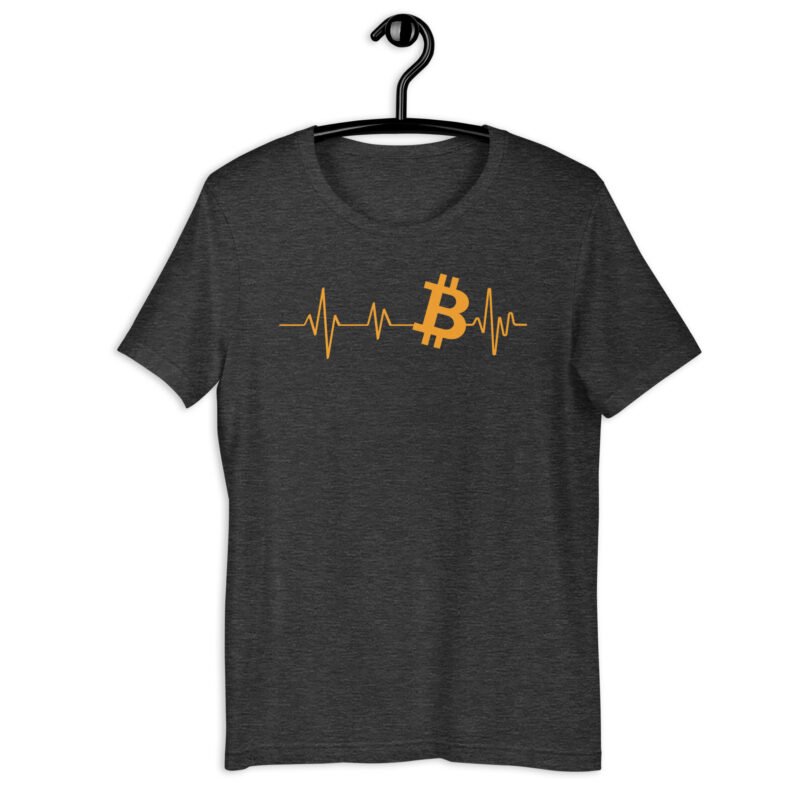 Grey Heather Bitcoin Heartbeat T-Shirt