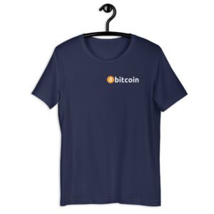 navy minimalist Bitcoin T-shirt