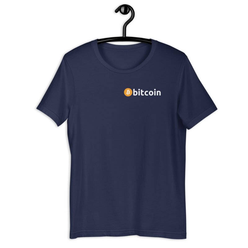 navy minimalist Bitcoin T-shirt