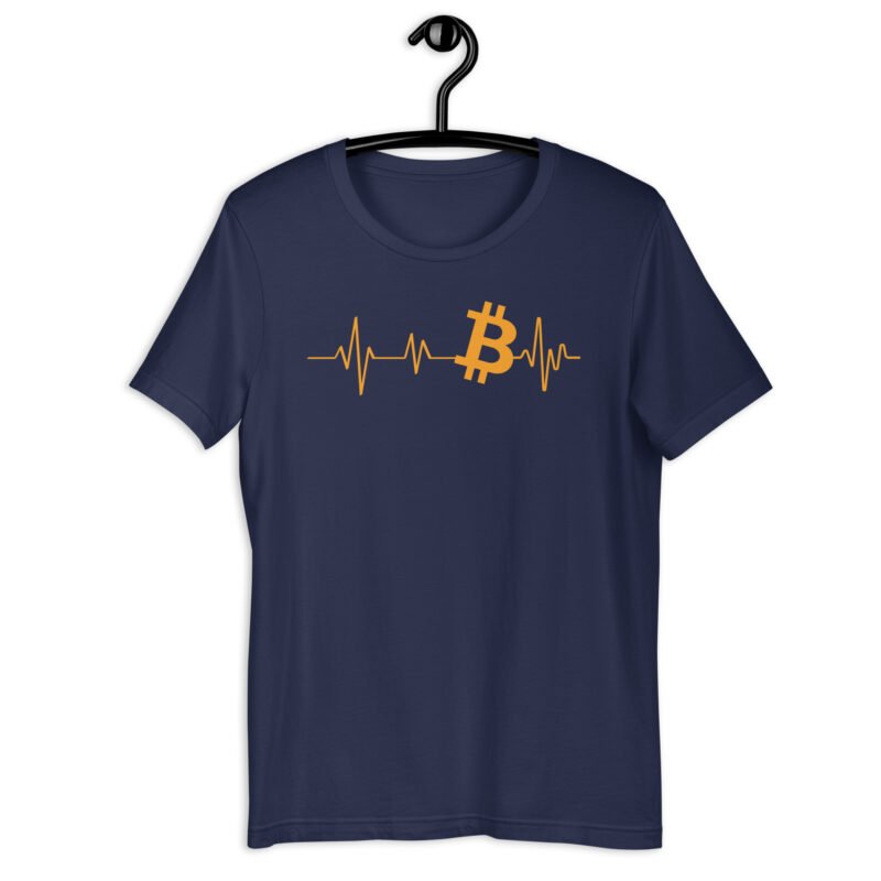 Navy Bitcoin Heartbeat T-Shirt