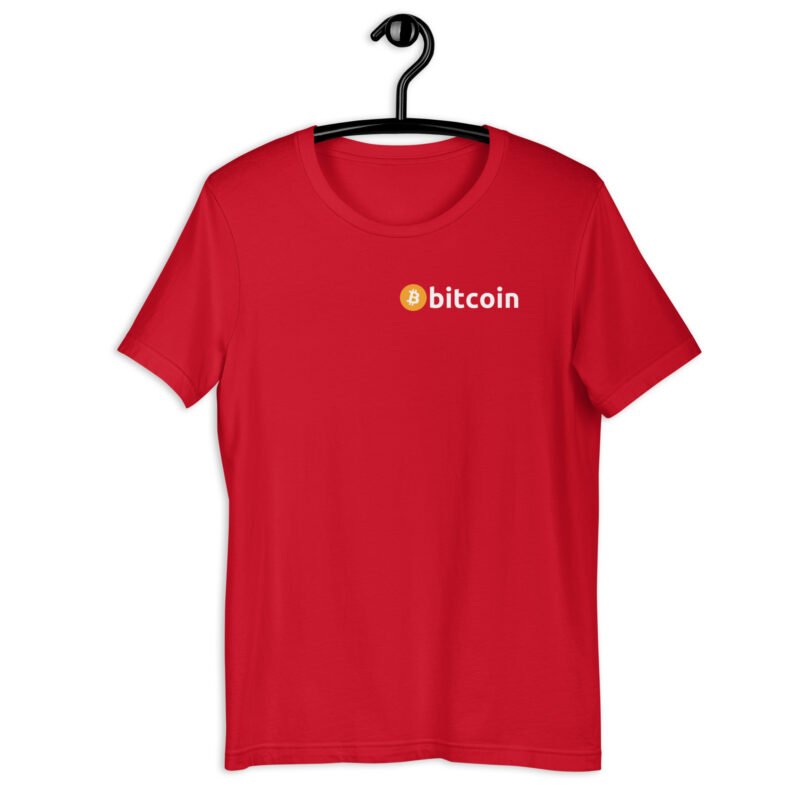 red minimalist Bitcoin T-shirt