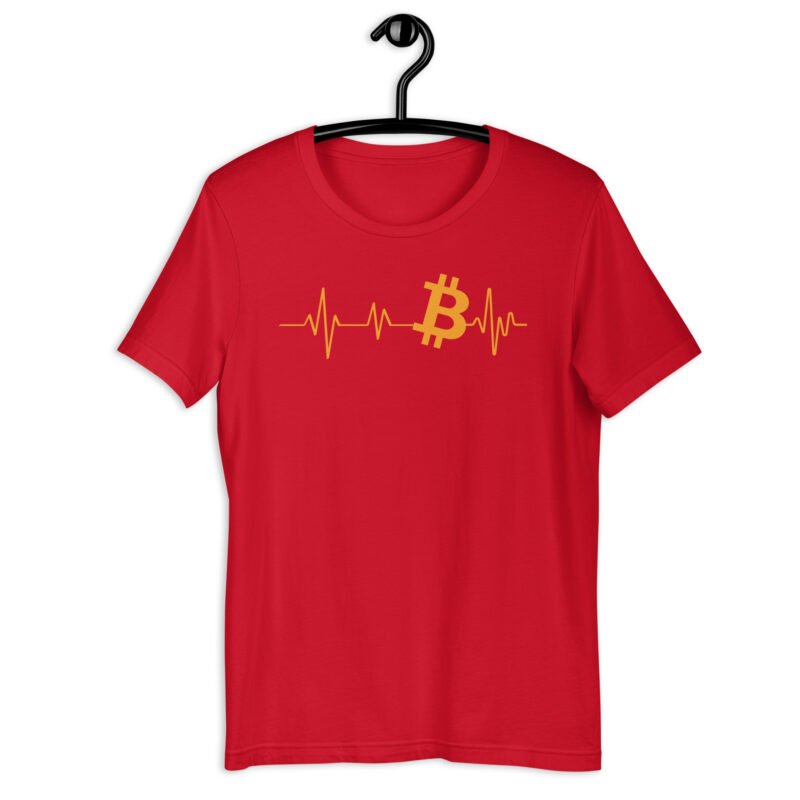 Red Bitcoin Heartbeat T-Shirt