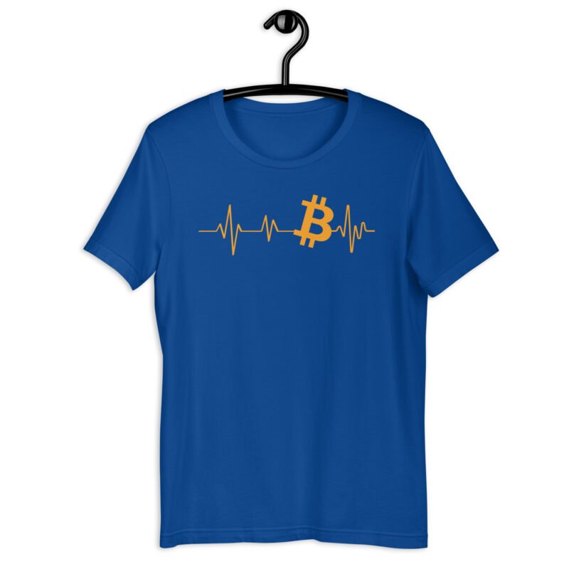 Blue Royal Bitcoin Heartbeat T-Shirt